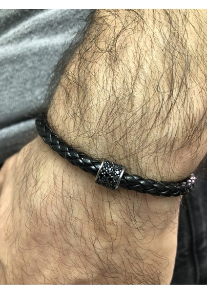 Erkek Bileklik Gümüş Safir Taşlı Bileklik modelleri