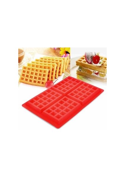 LIFE83 Silikon Waffle Çikolata Pan Silikon Kalıp Pişirme Kek Kurabiye Kalıbı (Yurt Dışından)