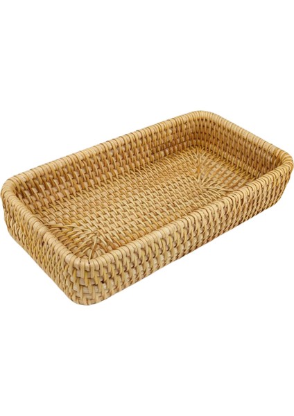 Rattan Depolama Sepeti Gıda Servis Tabağı Içecekler ve Yiyecekler Için Tepsili Servis Tepsisi (Yurt Dışından)