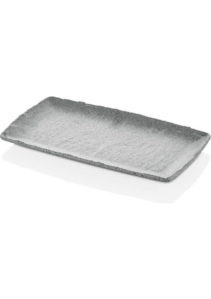 41013.GG - Polaris Gri Granit Efektli 9'lı Servis Tabağı 17,6x32,5 cm, Thermoset Melamin