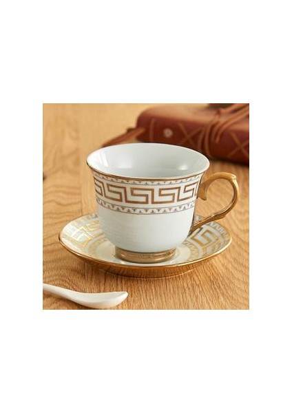 Kahve Fincanı ile Çiçek Altın Jant Çay Kupa Lüks Porselen Kupası (Yurt Dışından)