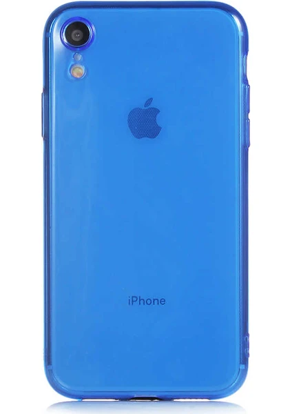 Case World Apple iPhone Xr Kapak Kamera Korumalı Neon Renkli Silikon Kılıf - Neon Mavi