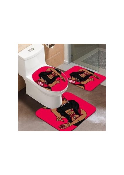 4-Piece Setsexy Amerikan Kadın Duş Perdesi Ev Dekor Duş Perdesi Seti Tuvalet Kapağı Banyo Perdeleri 180 * 180 Cm (Yurt Dışından)