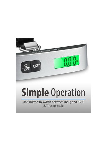 Taşınabilir Ölçekli Dijital LCD Ekran 110LB / 50 kg Elektronik Bagaj Çantası Ağırlık Dengesi Aracı (Yurt Dışından)