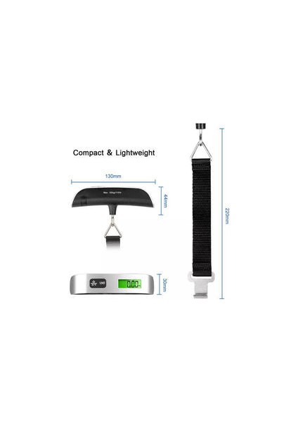 Taşınabilir Ölçekli Dijital LCD Ekran 110LB / 50 kg Elektronik Bagaj Çantası Ağırlık Dengesi Aracı (Yurt Dışından)
