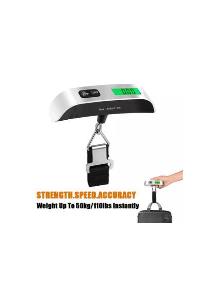 Taşınabilir Ölçekli Dijital LCD Ekran 110LB / 50 kg Elektronik Bagaj Çantası Ağırlık Dengesi Aracı (Yurt Dışından)