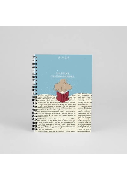 N081 A5 Tasarım Spiralli Defter - Olmak Istediğim Yer Kitaplar