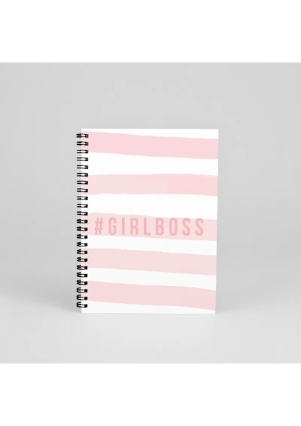 N0123 A5 Tasarım Spiralli Defter - Girl Boss