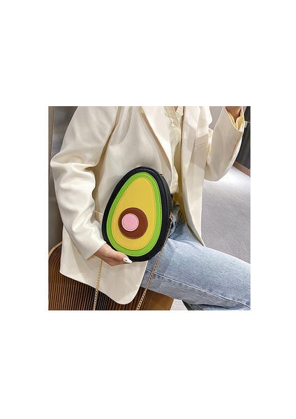 Avokado Şekli Pu Deri Kadın Omuz Ins Tote Crossbody Mini Messenger Gençler Telefon Para Torbası Kapak Çanta (Yurt Dışından)
