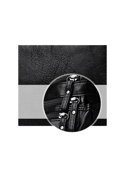 Kadın Yumuşak Su Geçirmez Çok Fermuar Kadın Deri Satchel Açık Seyahat Omuz Crossbody Rahat Messenger Mor Çanta (Yurt Dışından)