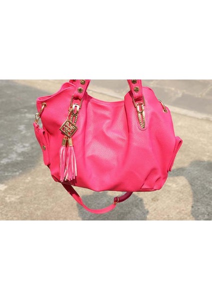 100% Hakiki Lüks Tote Deri Hobo Omuz Messenger Kahverengi Çanta (Yurt Dışından)
