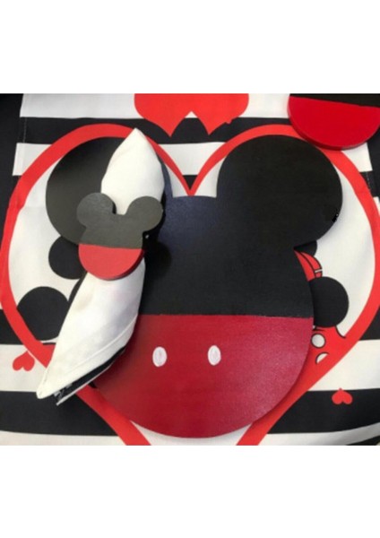 Mickey Mouse Ahşap Supla - Amerikan Servis - Tabak Altı