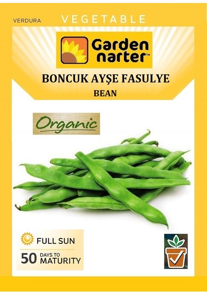Sırık Boncuk Ayşe Fasulye Tohumu Doğal Organik Tohum Pakette 25 Gr 50 Tohum