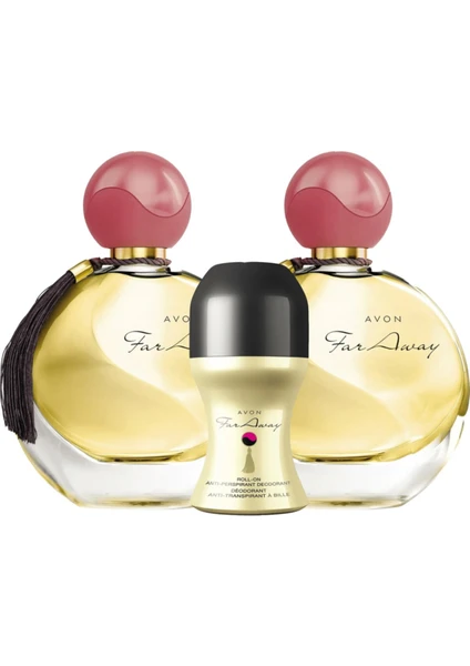 Far Away Edp 50 ml Kadın Parfüm  2 Adet + Rollon