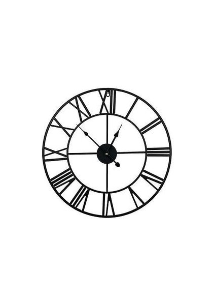 Büyük Duvar Saati Yuvarlak Metal Roma Sayısal Stil Duvar Saati 60 * 60 Cm (Yurt Dışından)