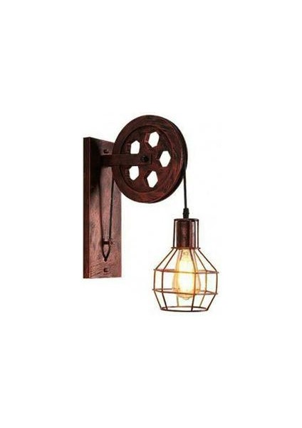 Loft Retro Endüstriyel Stil Kaldırma Duvar Lambası Restoran Yatak Odası Başucu Merdiven Koridor Kasnak Mağaza Duvar Lambası Rusty (Yurt Dışından)