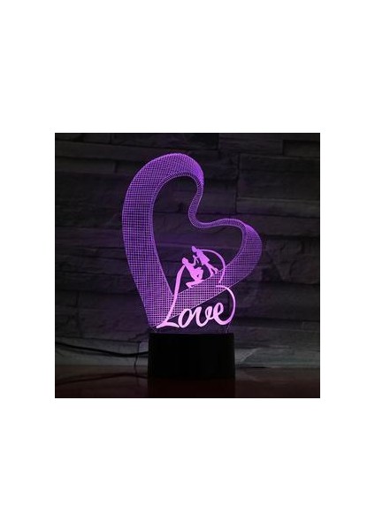 Çift Teklif 3D LED Gece Lambası Yatak Odası Masa Lambası Renk Değiştirme (Yurt Dışından)