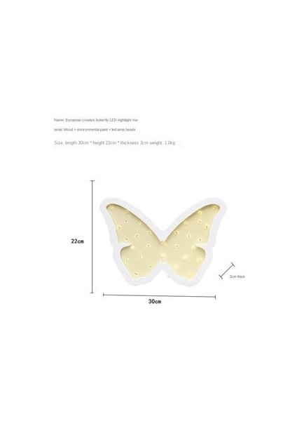 Kelebek Fener Ahşap Lamba, Gece Lambaları ve çocuklar Için Pijama Işıkları, Yatak Odası / Oturma Odası Için Mood Işık Duvar Dekorasyonu, Sarı (Yurt Dışından)