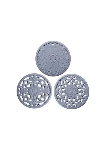 3 Adet / Takım Silikon Trivet Mat Kaymaz Bardaklar Sıcak Pot Tutucu Sıcak Pedleri Masa Mutfak Için Sıcak Pedler Mutfak Aksesuarları | Mats pedler Gri (Yurt Dışından)