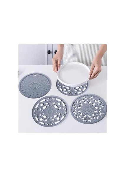 3 Adet / Takım Silikon Trivet Mat Kaymaz Bardaklar Sıcak Pot Tutucu Sıcak Pedleri Masa Mutfak Için Sıcak Pedler Mutfak Aksesuarları | Mats pedler Gri (Yurt Dışından)