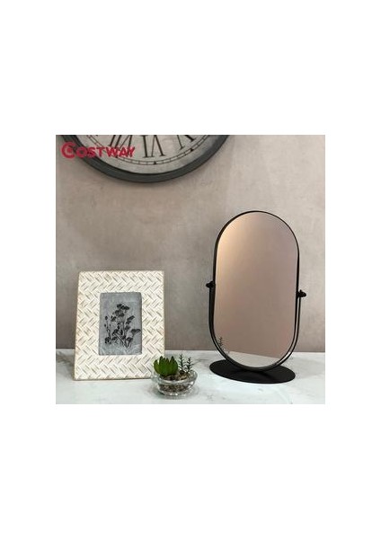 Yeni Nordic Stil Ayna Güzellik Makyaj Metal Ayna Banyo Odası Vanity Kozmetik Ayna Masa Üst Aynalar Banyo Için | Makyaj Aynaları Siyah (Yurt Dışından) modelleri