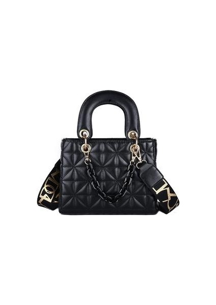 Küçük Siyah Lady Omuz Moda Messenger Kadın Çevirme Kapak Lady Messenger Kadın Omuz 20 cm * 16 cm * 9 Cm Çanta (Yurt Dışından)
