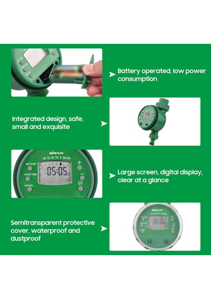 Kkmoon Dijital Otomatik Sulama Cihazı - Yeşil (Yurt Dışından)