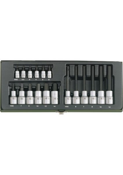 23100 1/4'' & 1/2'' 18 Parçalı Allen Lokma Takımı