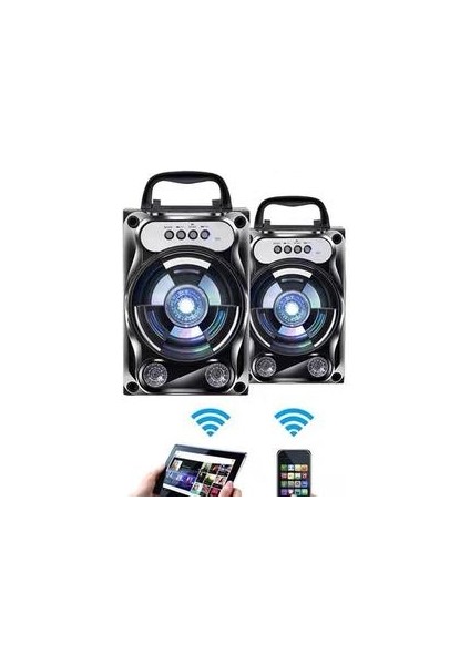 Taşınabilir Karaoke Hoparlör Kablosuz Bluetooth Hoparlör Sistemi Bas Subwoofer Mikrofon Desteği Eller Serbest / USB / Tf Kart / Aux / Fm | Taşınabilir Hoparlörler Siyah (Yurt Dışından)