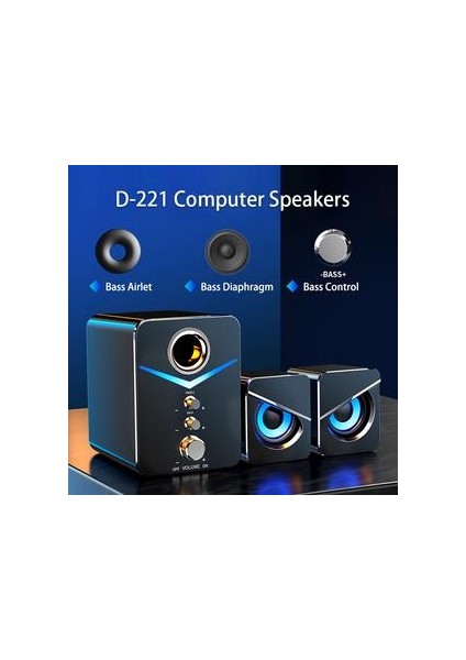 USB Kablolu Bluetooth Kombinasyon Hoparlörler Bilgisayar Hoparlörler Bas Stereo Müzik Çalar Subwoofer Ses Kutusu Pc Telefonları Için | Kombinasyon Hoparlörler Siyah (Yurt Dışından)