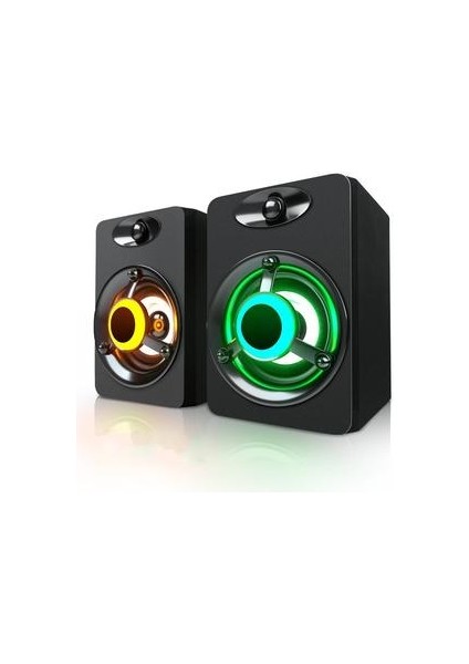 USB Kablolu Bilgisayar Hoparlörler, LED Stereo Subwoofer Pc Hoparlörler, Laptop Mini Hoparlörler, Ofis Ev Mini USB Multimedya Hoparlörler | Subwoofer Siyah (Yurt Dışından)