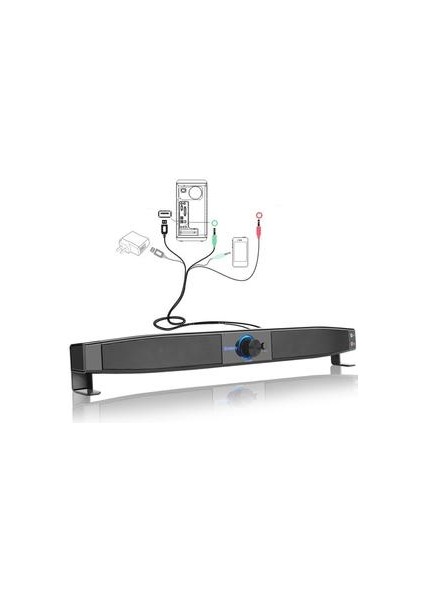 Powered Hoparlörler Ev Tiyatrosu 5 W Stereo Subwoofer W / Mikrofon Destek Hattı Müzik Içinde Tv Bilgisayar Için Oynat | Taşınabilir Hoparlörler Siyah (Yurt Dışından)