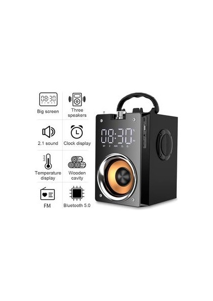 Siyah Derin Bas Açık Uzaktan Subwoofer Taşınabilir Bluetooth 5.0 Kablosuz Hoparlör Ses Müzik Multimedya Mini Hoparlör | Taşınabilir Hoparlörler (Yurt Dışından)