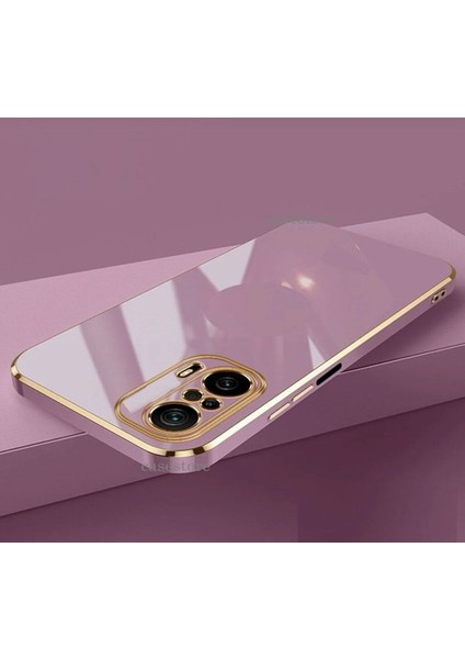 Xiaomi Redmi Note 10 Pro Uyumlu Kılıf Kamera Lens Korumalı Parlak Gold Kenarlı Yumuşak Renkli Silikon