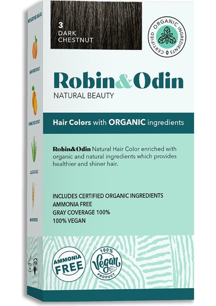 Organik Amonyaksız Kalıcı Saç Boyası 3 Dark Chestnut / Koyu Kestane fiyatları