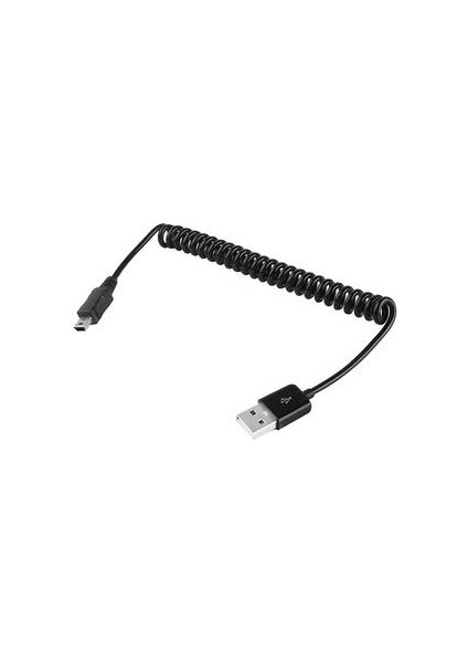 Mını 5-Pın USB USB 2.0 Am Sarmalı Kablo / Yay Kablosu, Uzunluk: 25CM 80 Cm'ye Kadar Uzatılabilir Siyah (Yurt Dışından)