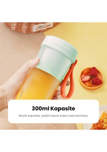 USB Şarj Edilebilir Taşınabilir Mini Blender - Mavi (Yurt Dışından)