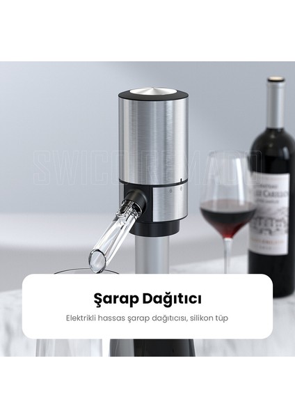 52X105X121MM Elektrikli Şarap Dispenseri - Gri (Yurt Dışından)