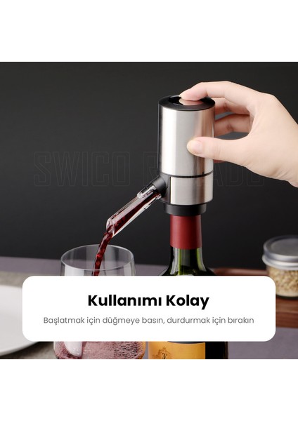 52X105X121MM Elektrikli Şarap Dispenseri - Gri (Yurt Dışından)