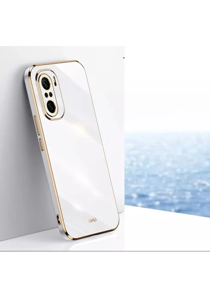 MTK Moveteck Xiaomi  Redmi Note 10 Pro Uyumlu Kılıf Kamera Lens Korumalı Parlak Gold Kenarlı Yumuşak Renkli Silikon