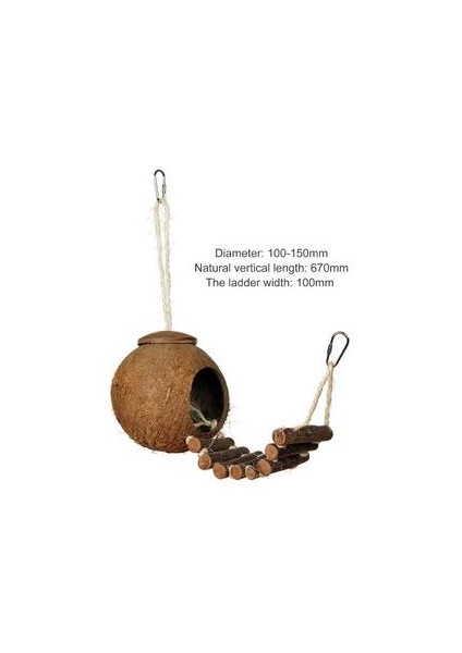 2 Tipi Sevimli Rahat Tasarım Doğal Hindistan Cevizi Kabuğu Kuş Yuvalama Evi Küçük Boy Pet Parakeet Finche Sparrows Merdivenli Kafes | Kuş Kafesleri ve yuvalar (Yurt Dışından)