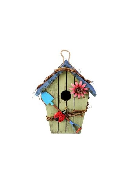 Ahşap Kuş Evi Birdcage Renkli Boyama Açık Bahçe Asılı Kuşlar Cottage Besleyici Çevre Dostu El Sanatları | Kuş Kafesleri ve yuvalar (Yurt Dışından) fiyatları