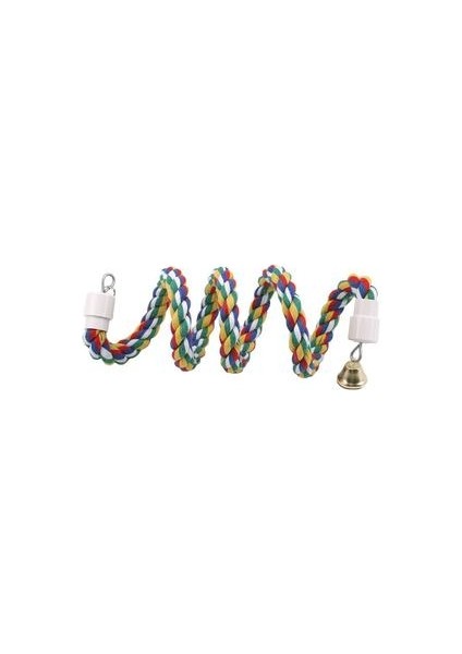 Kuş Levrek Oyuncak Spiral Pamuk Halat Çiğneme Bar Papağan Salıncak Tırmanma Ayakta Çan Kuş Malzemeleri Papağan Tırmanma Oyuncaklar | Kuş Oyuncakları (Yurt Dışından)
