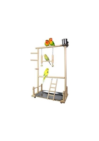 Papağan Ahşap Standı Kuş Oyun Aktivite Merkezi Bahçesi Merdiven Levrek Salonu Salıncak Raf Playpen Oyuncak Kuşlar Egzersiz Raf | Kuş Oyuncakları (Yurt Dışından) modelleri