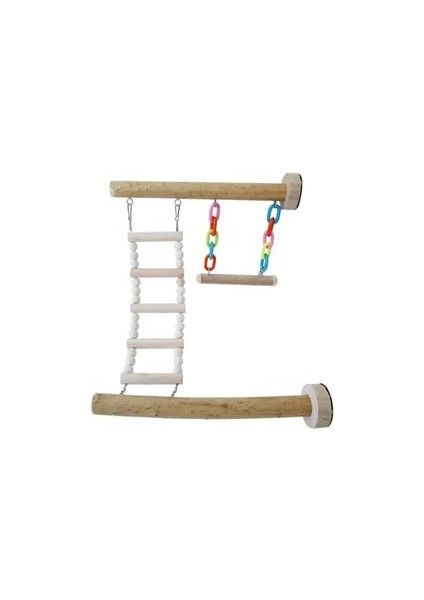 Ahşap Kuş Levrek Standı Oyuncak Papağan Salıncak Tırmanma Merdiveni Birdcage Playping Spor Salonları Oyun Parkı Parakeet Cockatiel Lovebirds | Kuş Oyuncakları (Yurt Dışından)