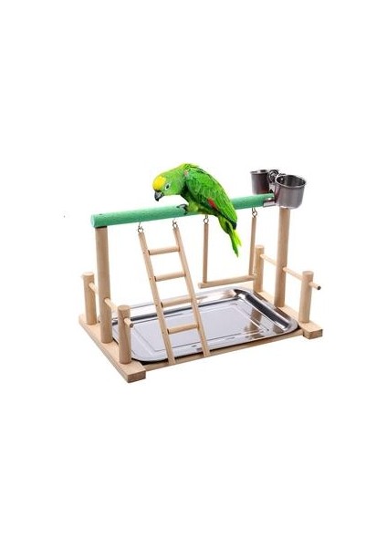 Pet Kuş Oyuncak Aktivite Merkezi Birdcage Kuş Perch Merdiven Hamak ile Standları Cockatiel Papağan Için Hamak Besleyici Bahçesi | Kuş Oyuncakları (Yurt Dışından)