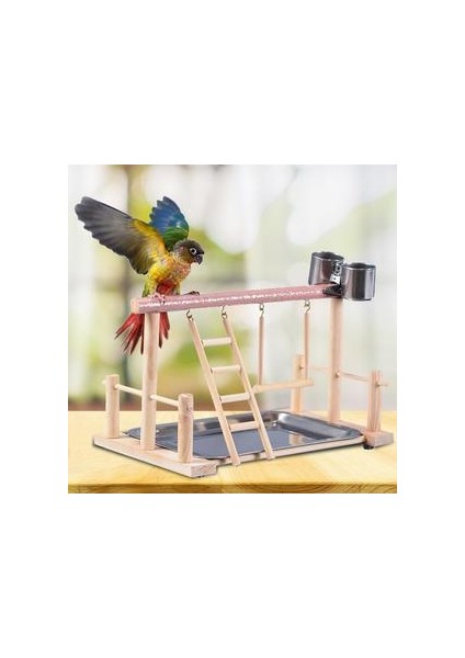 Pet Kuş Oyuncak Aktivite Merkezi Birdcage Kuş Perch Merdiven Hamak ile Standları Cockatiel Papağan Için Hamak Besleyici Bahçesi | Kuş Oyuncakları (Yurt Dışından)