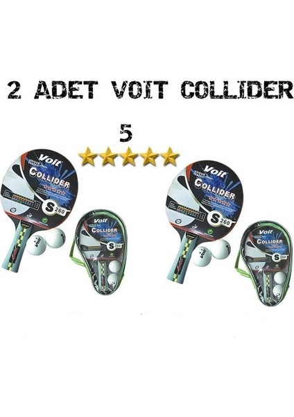 2 Adet Voıt Collıder 5 Star Pinpon Raketi