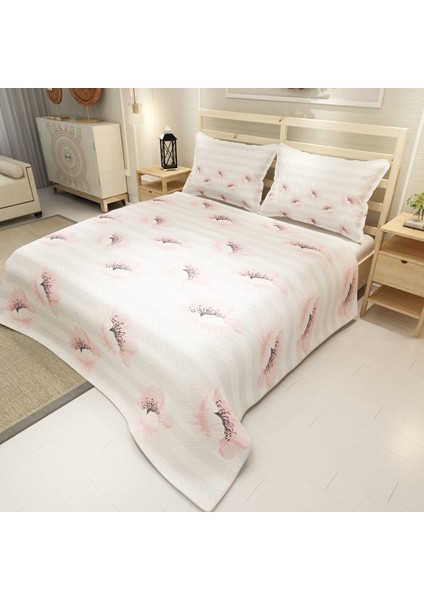 Pike Takımı Jakar Dokuma Pamuklu 3D Dijital Baskı Pink Poppy