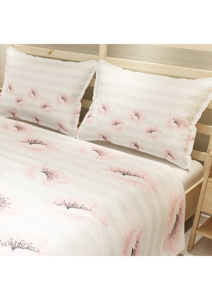 Pike Takımı Jakar Dokuma Pamuklu 3D Dijital Baskı Pink Poppy